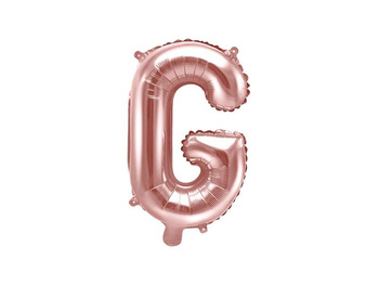 Balon foliowy Litera "G", rose gold, 35 cm, 1 szt