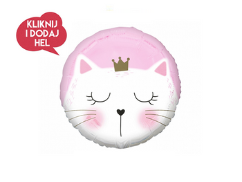 Balon foliowy okrągły KOTEK, mix kolorów, 45 cm, 1 szt