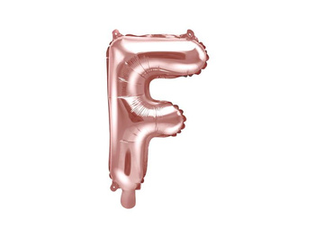 Balon foliowy Litera "F", rose gold, 35 cm, 1 szt
