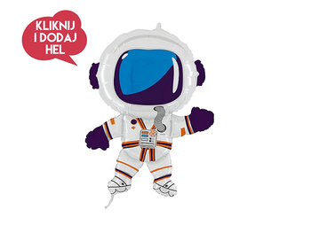 Balon foliowy ASTRONAUTA, biały, 60 x 90 cm, 1 szt