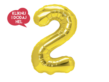 Balon foliowy Cyfra 2 złoty - 100 cm