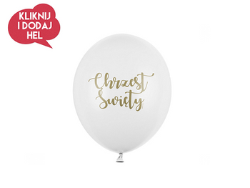 Balon lateksowy CHRZEST ŚWIĘTY, biały/złoty, 30 cm, 1 szt