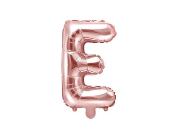 Balon foliowy Litera "E", rose gold, 35 cm, 1 szt