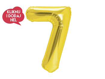 Balon foliowy Cyfra 7 złoty - 100 cm