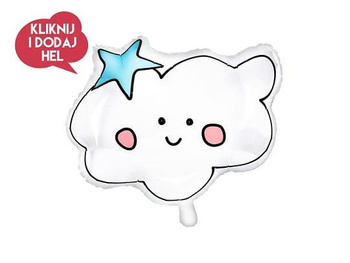 Balon foliowy CHMURKA, biały - 54 x 43 cm