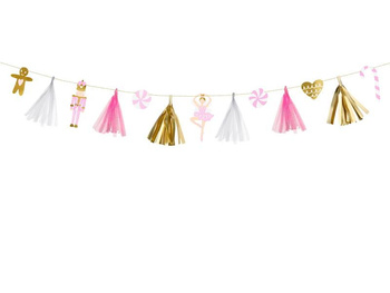 Girlanda HAPPY X-MAS, mix kolorów, 15x130 cm, 1 op