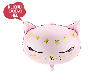 Balon foliowy KOTEK różowy, 48 x 36 cm, 1 szt