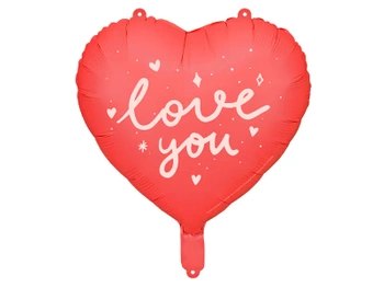 Balon foliowy SERCE LOVE YOU, czerwony - 45 cm