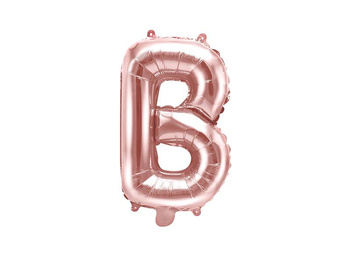 Balon foliowy Litera "B", rose gold, 35 cm, 1 szt