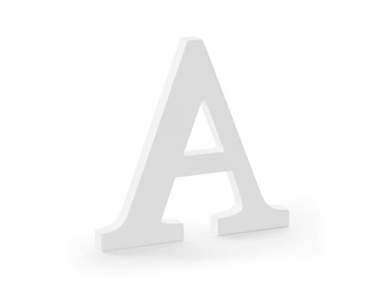 Drewniana litera A, biały, 21,5x20 cm, 1 szt
