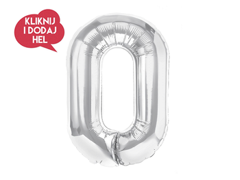 Balon foliowy Cyfra 0 srebrny - 100 cm