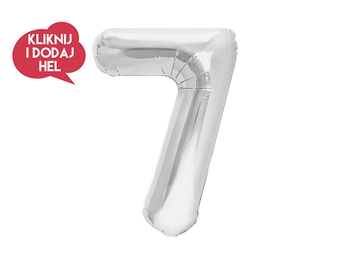 Balon foliowy Cyfra 7 srebrny - 100 cm