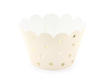 Papilotki na muffinki/desery LOVELY SWAN, brzoskwiniowy, 5 x 7,5 x 5 cm, 1 op/ 6 szt