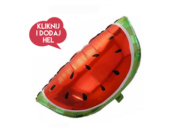 Balon foliowy ARBUZ, czerwony/zielony, 48x67 cm, 1 szt