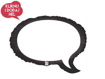 Balon foliowy DYMEK - CHMURKA, biały/czarny, 61 cm, 1 szt