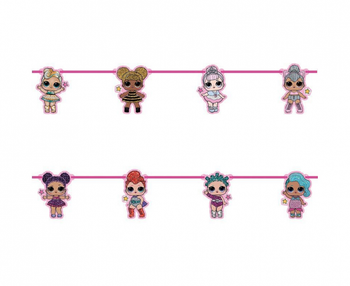 Girlanda/ Baner LOL, różowy, 230 cm, 1 szt