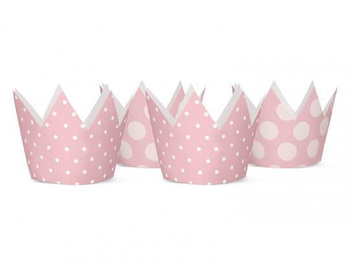 Zestaw koron PARTY różowy, 10 cm, 1 op/ 4 szt