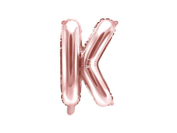 Balon foliowy Litera "K", rose gold, 35 cm, 1 szt