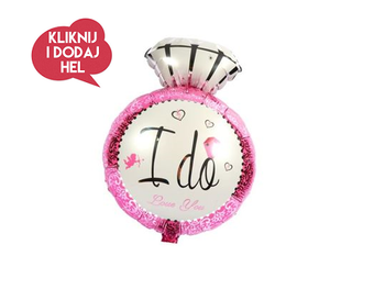 Balon foliowy PIERŚCIONEK ZARĘCZYNOWY różowy, 47 x 73 cm, 1 szt