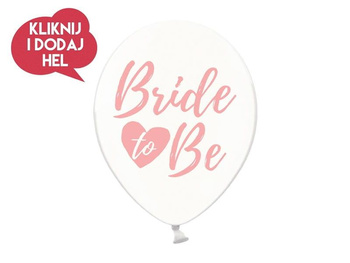 Balon lateksowy BRIDE TO BE, bezbarwny/różowy - 30 cm