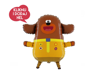 Balon foliowy HEY DUGGEE, żółty/brązowy, 70 cm, 1 szt