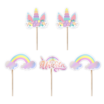 Toppery JEDNOROŻEC, mix kolorów, 9 cm, 1 op/ 5 szt