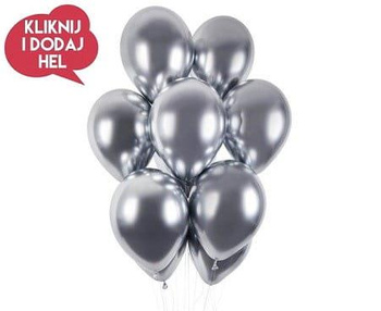 Balon lateksowy CHROM srebrny - 30 cm