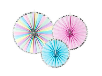 Rozety dekoracyjne JEDNOROŻEC - MAKE A WISH, mix kolorów, 21-30 cm, 1 op/3 szt