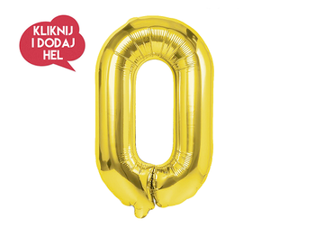 Balon foliowy CYFRA 0 złoty - 100 cm