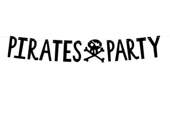 Girlanda/ Baner PIRACI - PIRATES PARTY, czarny, 100 cm, 1 szt