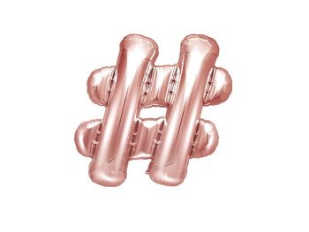 Balon foliowy znak "#", rose gold, 35 cm, 1 szt