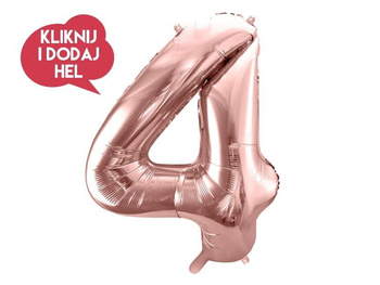 Balon foliowy Cyfra 4 rose gold - 100 cm