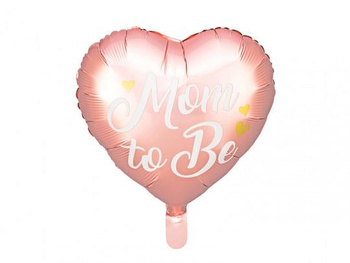 Balon foliowy SERCE - MOM TO BE, różowy, 45 cm, 1 szt