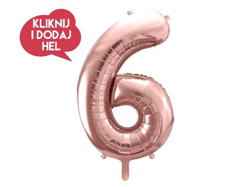 Balon foliowy Cyfra 6 rose gold, 100 cm