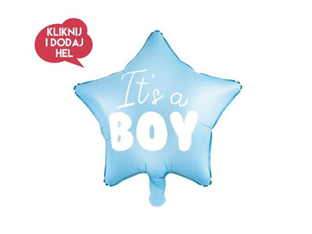 Balon foliowy GWIAZDKA IT'S A BOY, niebieski/błękitny - 48 cm
