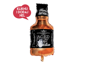 Balon foliowy BUTELKA WHISKY, czarny, 93 x 48 cm, 1 szt