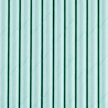 Słomki papierowe BLUE niebieski, 19,5 cm, 1 op / 10 szt