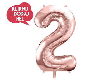 Balon foliowy Cyfra 2 rose gold - 100 cm