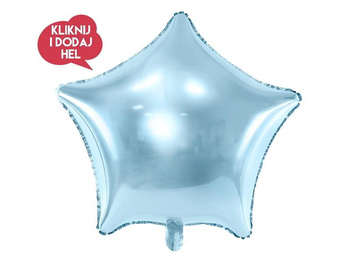 Balon foliowy GWIAZDKA, niebieski/błękitny - 48 cm