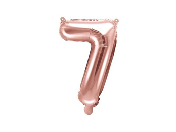 Balon foliowy Cyfra "7", rose gold, 35 cm, 1 szt