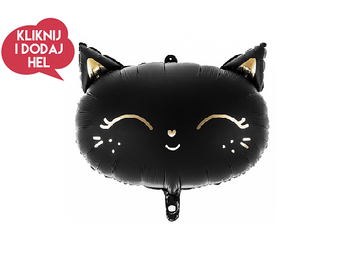 Balon foliowy KOTEK czarny, 48 x 36 cm, 1 szt