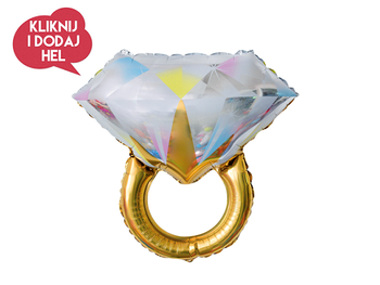 Balon foliowy PIERŚCIONEK GOLD - 68 x 61 cm
