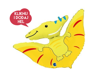 Balon foliowy DINOZAUR -  LITTLE PTERODACTYL, żółty, 86 cm, 1 szt