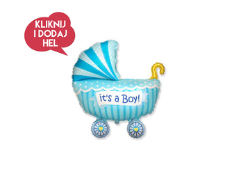 Balon foliowy WÓZEK IT'S A BOY - 62 cm