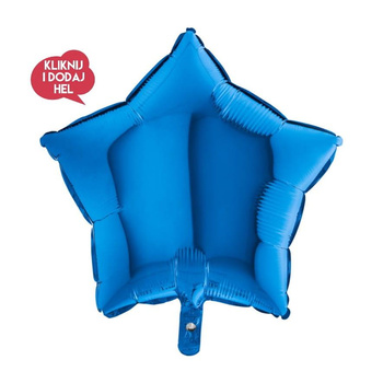 Balon foliowy GWIAZDKA, niebieski - 46 cm