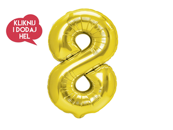 Balon foliowy Cyfra 8 złoty - 100 cm