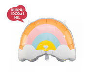 Balon foliowy TĘCZA PASTEL, mix kolorów, 55x40 cm, 1 szt