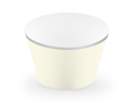 Papilotki na muffinki/desery ELEGANCE kremowy/srebrny, 4,8 x 7,6 x 4,6 cm, 1 op/ 6 szt