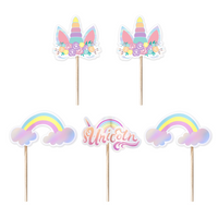 Toppery JEDNOROŻEC, mix kolorów, 9 cm, 1 op/ 5 szt