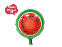 Balon foliowy ARBUZ, czerwony/zielony, 45 cm, 1 szt
